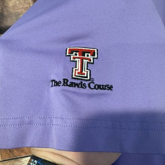Donald Ross Mens M Purple Golf Polo Shirt Performance UPF 50+ Casual Texas Tech - Picture 7 of 7